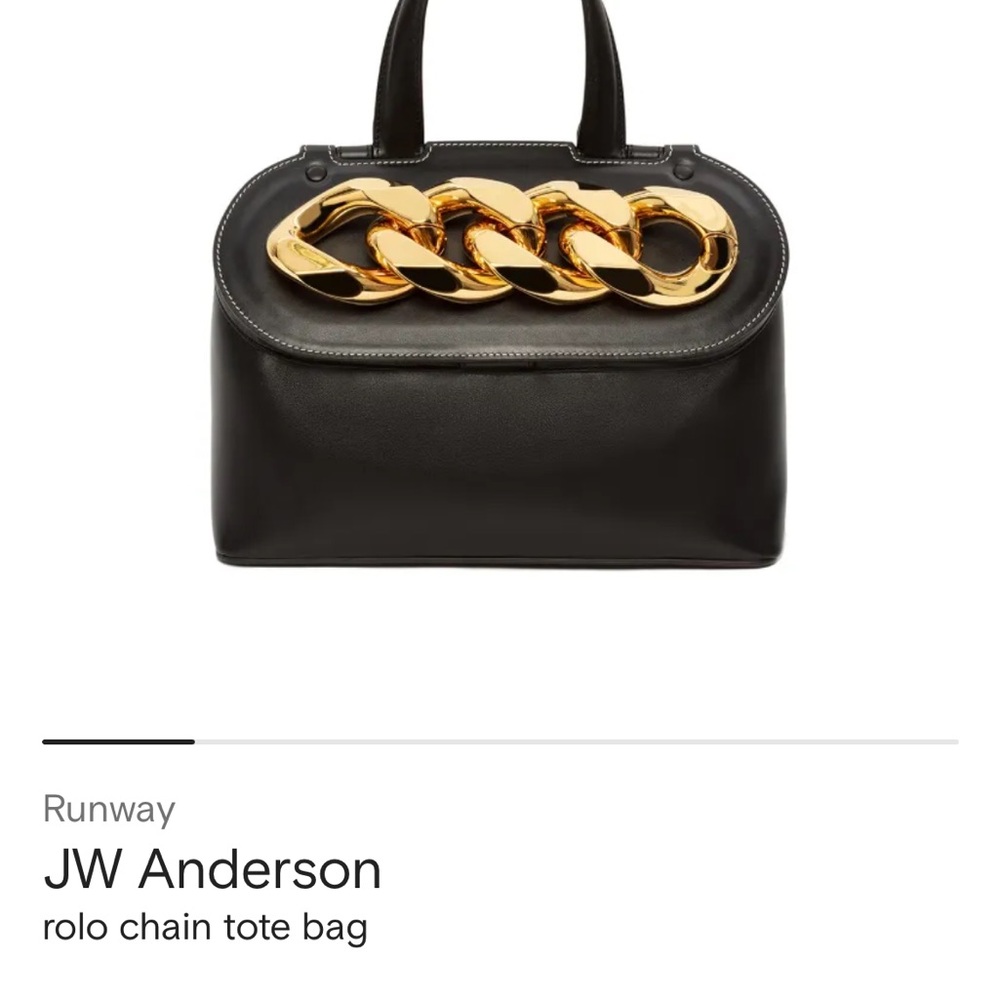 JW Anderson Black and Gold Rolo Chain Tote Bag